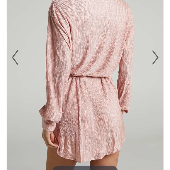 Showpo ROSAMUND MINI DRESS - PLISSÉ SHIRT DRESS IN DUSTY PINK
Size 10 - Picture 4 of 6